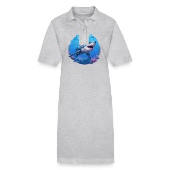 Grands requins blancs Grand requin blanc - Robe polo bio PAIGER Stanley/Stella Femme - gris chiné - Devant