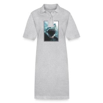 Grands requins blancs Grand requin blanc - Robe polo bio PAIGER Stanley/Stella Femme - gris chiné - Devant