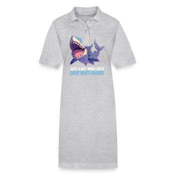 Grands requins blancs Grand requin blanc - Robe polo bio PAIGER Stanley/Stella Femme - gris chiné - Devant