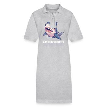 Grands requins blancs Grand requin blanc - Robe polo bio PAIGER Stanley/Stella Femme - gris chiné - Devant