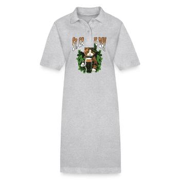 Funny St. Patrick's Day Drinking - Stanley/Stella PAIGER Organic Women’s Polo Dress - heather grey - Front