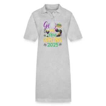 Girls Trip New Orleans 2025 - Stanley/Stella Frauen Bio-Polokleid PAIGER - Grau meliert - Vorne