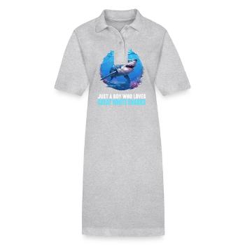 Grands requins blancs Grand requin blanc - Robe polo bio PAIGER Stanley/Stella Femme - gris chiné - Devant