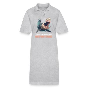 Grands requins blancs Grand requin blanc - Robe polo bio PAIGER Stanley/Stella Femme - gris chiné - Devant