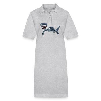 Requins Requin - Robe polo bio PAIGER Stanley/Stella Femme - gris chiné - Devant