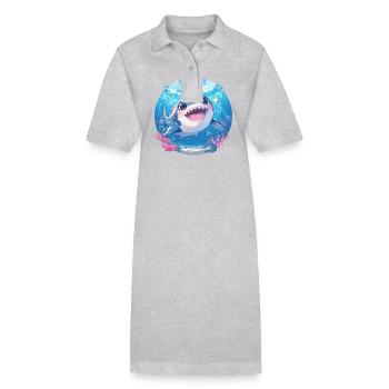 Requins Requin - Robe polo bio PAIGER Stanley/Stella Femme - gris chiné - Devant