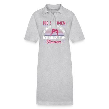 Turnen Mädchen Gymnastik Turnanzug Turnerin - Stanley/Stella Frauen Bio-Polokleid PAIGER - Grau meliert - Vorne