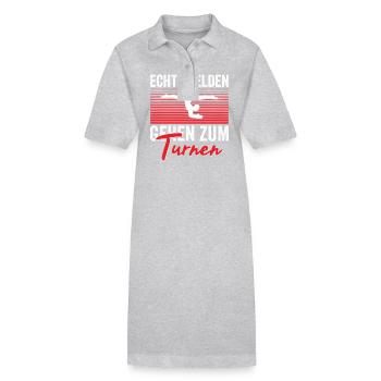 Turnen Mädchen Gymnastik Turnanzug Turnerin - Stanley/Stella Frauen Bio-Polokleid PAIGER - Grau meliert - Vorne