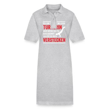 Turnen Mädchen Gymnastik Turnanzug Turnerin - Stanley/Stella Frauen Bio-Polokleid PAIGER - Grau meliert - Vorne