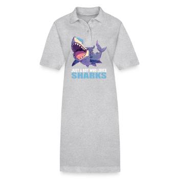 Requins Requin - Robe polo bio PAIGER Stanley/Stella Femme - gris chiné - Devant