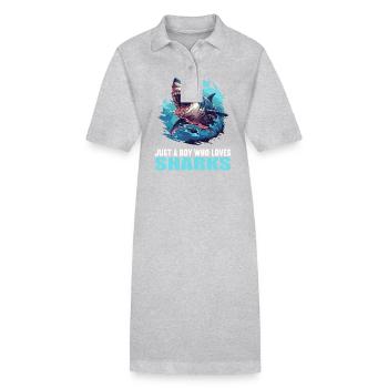 Requins Requin - Robe polo bio PAIGER Stanley/Stella Femme - gris chiné - Devant