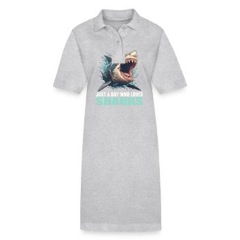 Requins Requin - Robe polo bio PAIGER Stanley/Stella Femme - gris chiné - Devant