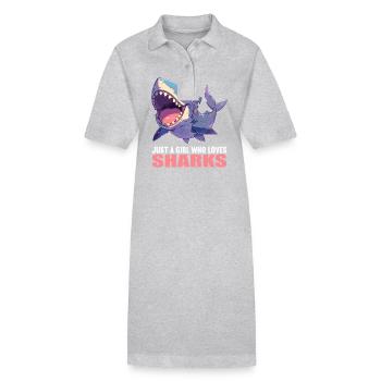 Requins Requin - Robe polo bio PAIGER Stanley/Stella Femme - gris chiné - Devant