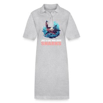 Requins Requin - Robe polo bio PAIGER Stanley/Stella Femme - gris chiné - Devant