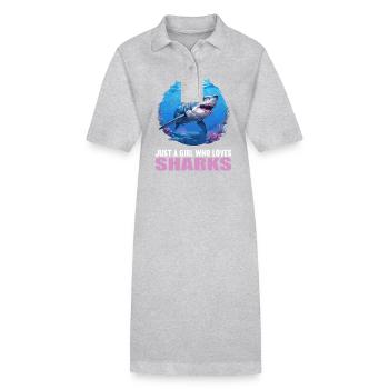 Requins Requin - Robe polo bio PAIGER Stanley/Stella Femme - gris chiné - Devant