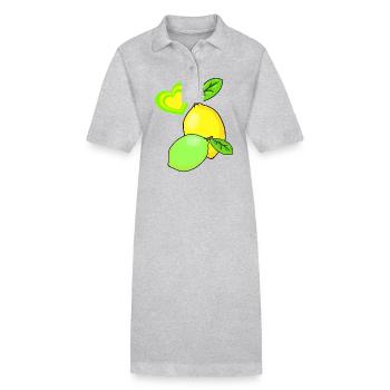 Zitrone Zitronen Früchte Frucht Obst Sommer - Stanley/Stella Frauen Bio-Polokleid PAIGER - Grau meliert - Vorne