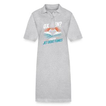 Oxygène? Je préfère les gaz d’échappement des bateaux à réaction pour - Robe polo bio PAIGER Stanley/Stella Femme - gris chiné - Devant