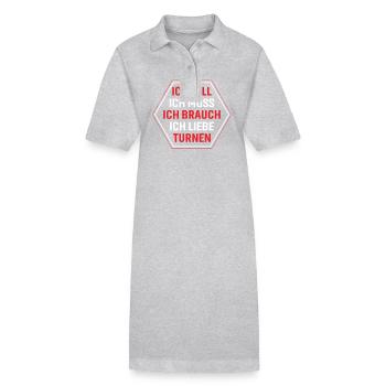 Turnen Mädchen Gymnastik Turnanzug Turnerin - Stanley/Stella Frauen Bio-Polokleid PAIGER - Grau meliert - Vorne