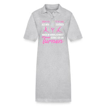 Turnen Mädchen Gymnastik Turnanzug Turnerin - Stanley/Stella Frauen Bio-Polokleid PAIGER - Grau meliert - Vorne