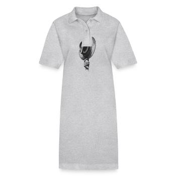 Lever le chapeau gentleman geste élégant - Robe polo bio PAIGER Stanley/Stella Femme - gris chiné - Devant
