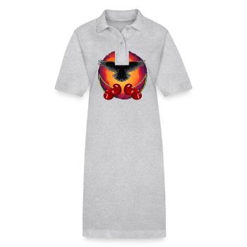 Rockabilly Crow Crows Cerise Cerise Fruit - Robe polo bio PAIGER Stanley/Stella Femme - gris chiné - Devant