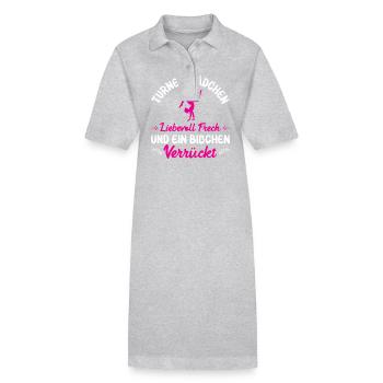 Turnen Mädchen Gymnastik Turnanzug Turnerin - Stanley/Stella Frauen Bio-Polokleid PAIGER - Grau meliert - Vorne