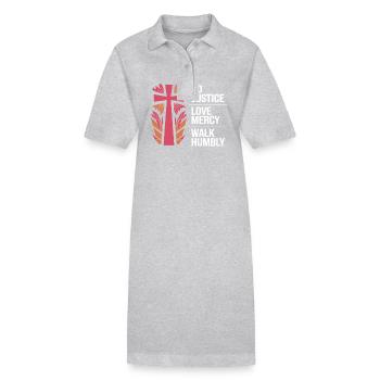 Faire justice, amour, miséricorde, marcher humblement Bible Michée 6:8 - Robe polo bio PAIGER Stanley/Stella Femme - gris chiné - Devant