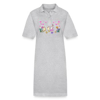 Kinder Kind Ostern Osterfest Kleinkinder Baby - Stanley/Stella Frauen Bio-Polokleid PAIGER - Grau meliert - Vorne