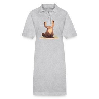La mangouste de mangouste - Robe polo bio PAIGER Stanley/Stella Femme - gris chiné - Devant