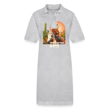 RIDER SPIRIT DE L’OUEST - Robe polo bio PAIGER Stanley/Stella Femme - gris chiné - Devant