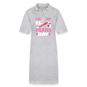 Pilates Ist Dein Tägliches Ritual - Stanley/Stella Frauen Bio-Polokleid PAIGER - Grau meliert - Vorne