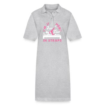 Pilates Je suis juste là pour les pieds dans les sangles - Robe polo bio PAIGER Stanley/Stella Femme - gris chiné - Devant