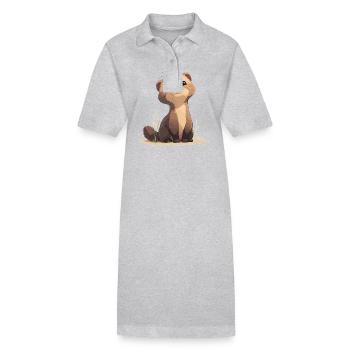 La mangouste de mangouste - Robe polo bio PAIGER Stanley/Stella Femme - gris chiné - Devant