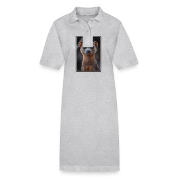 La mangouste de mangouste - Robe polo bio PAIGER Stanley/Stella Femme - gris chiné - Devant