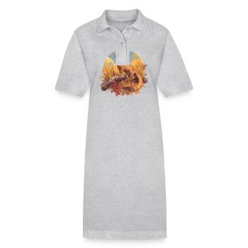 La mangouste de mangouste - Robe polo bio PAIGER Stanley/Stella Femme - gris chiné - Devant