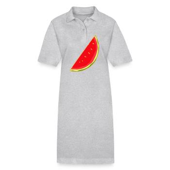 Melone Melonen Sommer Frucht Obst - Stanley/Stella Frauen Bio-Polokleid PAIGER - Grau meliert - Vorne