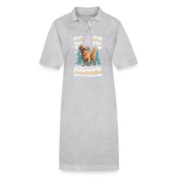 Golden Retriever : les chiens de chasse au canard par excellence - Robe polo bio PAIGER Stanley/Stella Femme - gris chiné - Devant