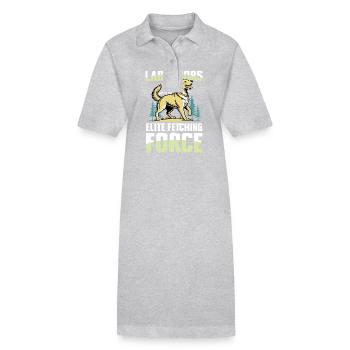 Jagd Mit Labrador - Stanley/Stella Frauen Bio-Polokleid PAIGER - Grau meliert - Vorne