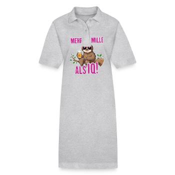 Mehr Promille als IQ Saufen Bier Alkohol Party Fau - Stanley/Stella Frauen Bio-Polokleid PAIGER - Grau meliert - Vorne