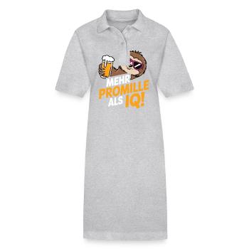 Mehr Promille als IQ Saufen Bier Alkohol Party Fau - Stanley/Stella Frauen Bio-Polokleid PAIGER - Grau meliert - Vorne