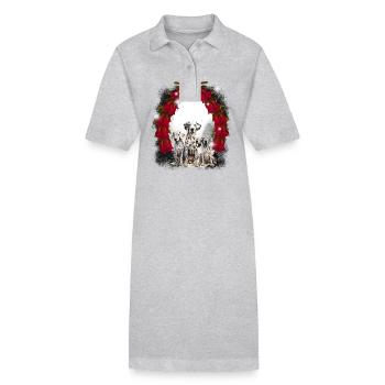 Hund Hunde Kinder Kind - Stanley/Stella Frauen Bio-Polokleid PAIGER - Grau meliert - Vorne