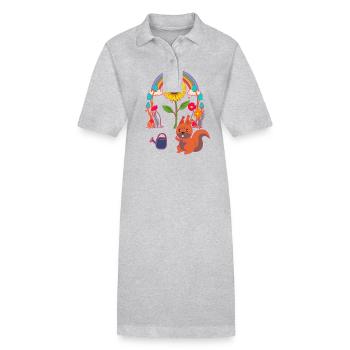 Eichhörnchen Kind Kinder - Stanley/Stella Frauen Bio-Polokleid PAIGER - Grau meliert - Vorne