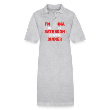 I blow up the bathroom after dinner funnier - Stanley/Stella PAIGER Organic Women’s Polo Dress - heather grey - Front