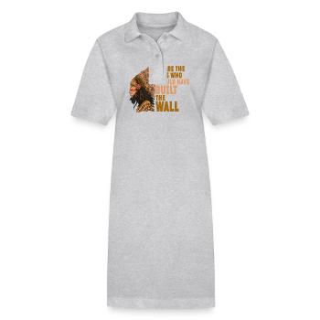 Nous aurions dû construire le mur... - Robe polo bio PAIGER Stanley/Stella Femme - gris chiné - Devant