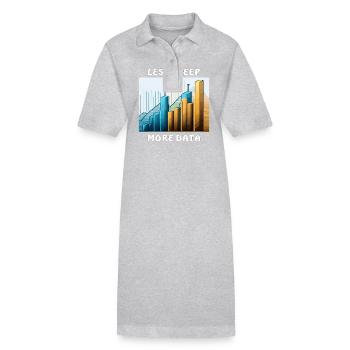 LESS SLEEP MORE DATA - Stanley/Stella Frauen Bio-Polokleid PAIGER - Grau meliert - Vorne