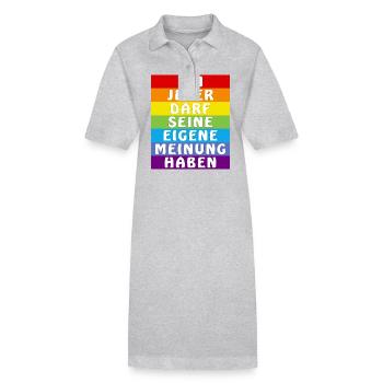 CHACUN A LE DROIT D’AVOIR SA PROPRE OPINION - Robe polo bio PAIGER Stanley/Stella Femme - gris chiné - Devant