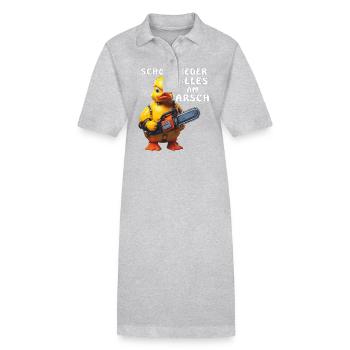 SCHON WIEDER ALLES AM ARSCH - Stanley/Stella Frauen Bio-Polokleid PAIGER - Grau meliert - Vorne