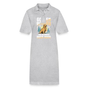 Golden Retriever : les chiens de chasse au canard par excellence - Robe polo bio PAIGER Stanley/Stella Femme - gris chiné - Devant