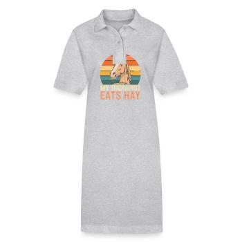 Mein Therapeut Frisst Heu Pferd Retro Design - Stanley/Stella Frauen Bio-Polokleid PAIGER - Grau meliert - Vorne