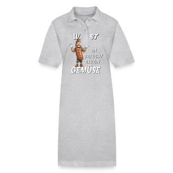 SAUCISSE IL N’Y A PAS BESOIN DE LÉGUMES - Robe polo bio PAIGER Stanley/Stella Femme - gris chiné - Devant